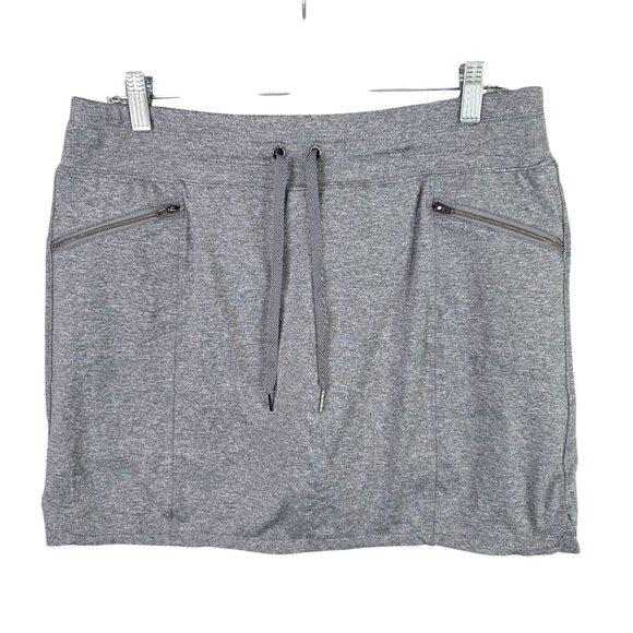 Tangerine Heather Gray Athletic Skort Zip Pockets & Drawstring Waist Size XL - Picture 1 of 7